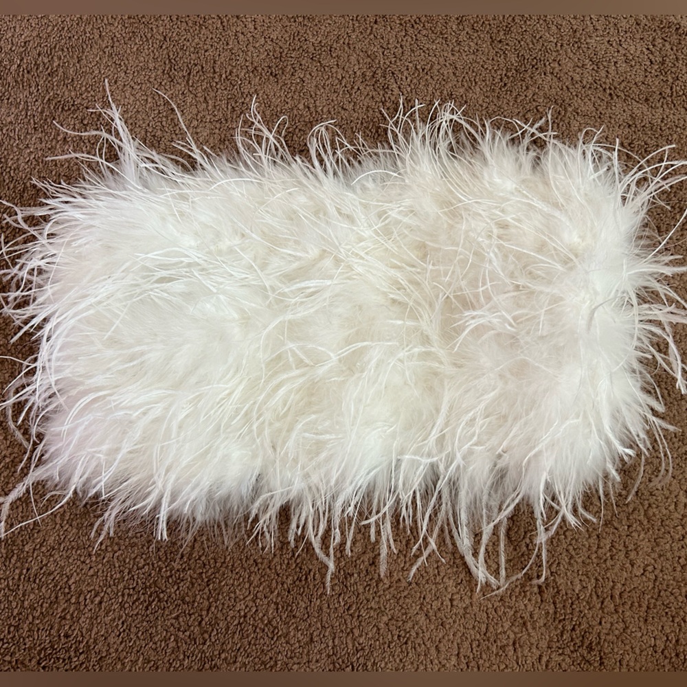 12th Tribe White Feather Strapless Top